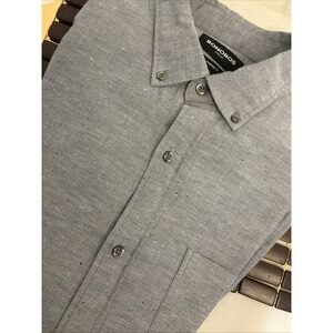 Bonobos Chambray Shirt Mens XL Slim Fit Long Sleeve Stretch Dotted Pocket Collar